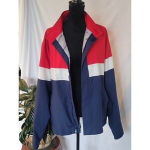 Vintage Tourney Gore-Tex Mens XL Red White Navy Blue Waterproof Windbreaker